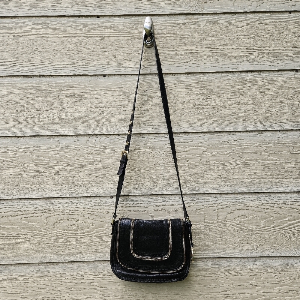 MICHAEL Michael Kors black Naomi zipper accent crossbody bag